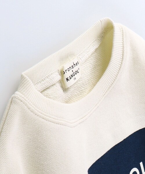 KANGOL(カンゴール)の「【KANGOLコラボ】ワイドボーダートレーナー(スウェット・キッズ・アイボリー/ブラック・130/110/140/120/100)」の3枚目の写真