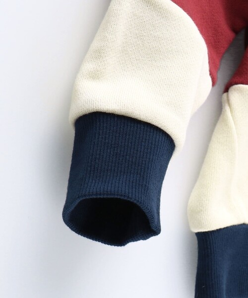 KANGOL(カンゴール)の「【KANGOLコラボ】ワイドボーダートレーナー(スウェット・キッズ・アイボリー/ブラック・130/110/140/120/100)」の4枚目の写真