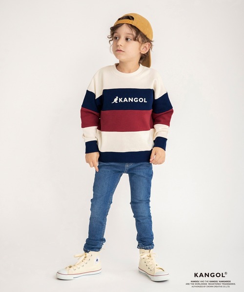 KANGOL(カンゴール)の「【KANGOLコラボ】ワイドボーダートレーナー(スウェット・キッズ・アイボリー/ブラック・130/110/140/120/100)」の15枚目の写真