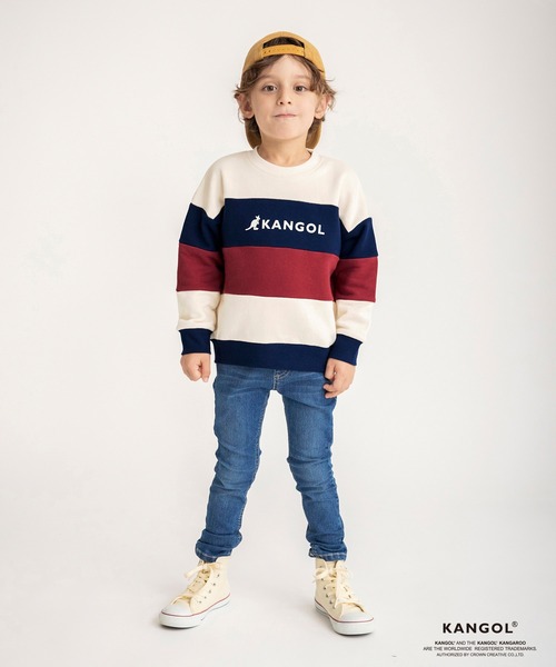 KANGOL(カンゴール)の「【KANGOLコラボ】ワイドボーダートレーナー(スウェット・キッズ・アイボリー/ブラック・130/110/140/120/100)」の14枚目の写真