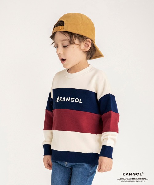 KANGOL(カンゴール)の「【KANGOLコラボ】ワイドボーダートレーナー(スウェット・キッズ・アイボリー/ブラック・130/110/140/120/100)」の13枚目の写真