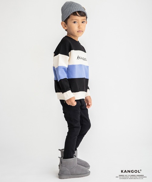 KANGOL(カンゴール)の「【KANGOLコラボ】ワイドボーダートレーナー(スウェット・キッズ・アイボリー/ブラック・130/110/140/120/100)」の21枚目の写真