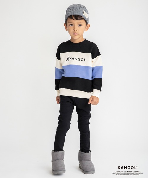 KANGOL(カンゴール)の「【KANGOLコラボ】ワイドボーダートレーナー(スウェット・キッズ・アイボリー/ブラック・130/110/140/120/100)」の22枚目の写真