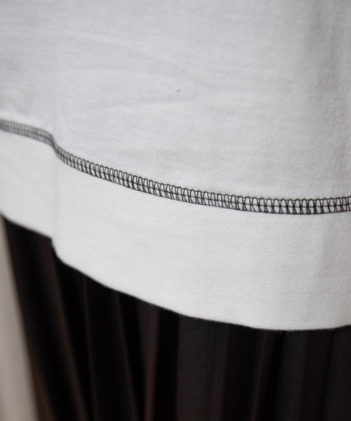 vis-`a-vis(ビサビ)の「【WEB限定】【コラボ】ミチ&藍にいなイラストステッチ配色ロングTシャツ(Tシャツ/カットソー・レディース・ホワイト/ブラウン系その他3/ネイビー・FREE)」の19枚目の写真