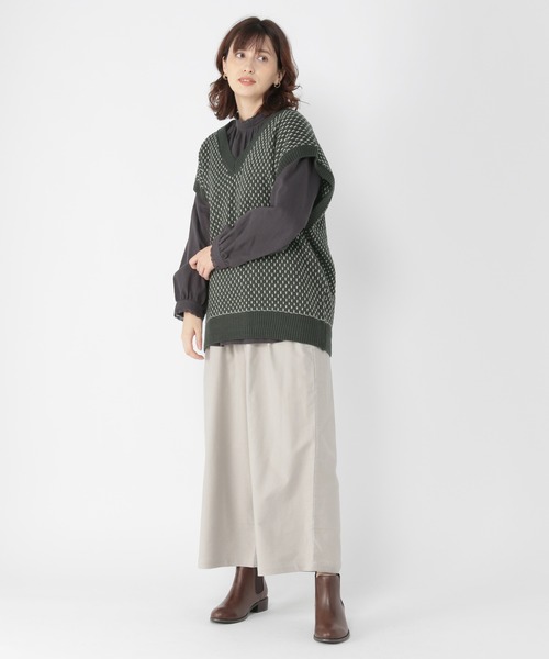 studio CLIP（スタディオクリップ）の「ダブルフロントダンレースブラウス（シャツ/ブラウス・レディース・グレー/オフホワイト/スモーク・MEDIUM/LARGE）」の4枚目の写真