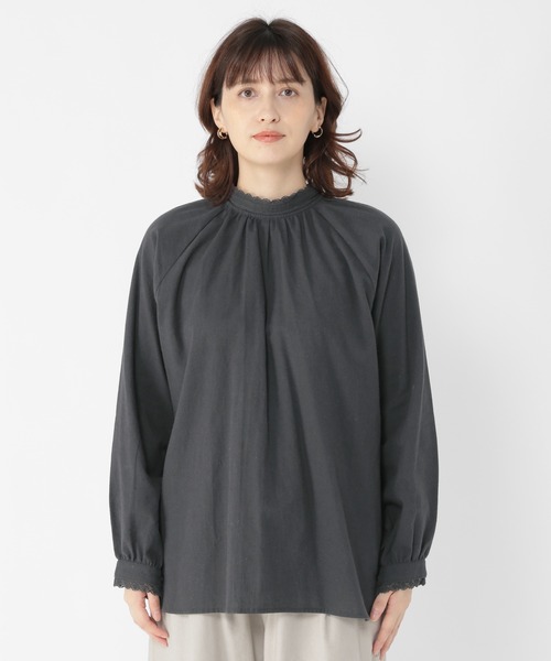 studio CLIP（スタディオクリップ）の「ダブルフロントダンレースブラウス（シャツ/ブラウス・レディース・グレー/オフホワイト/スモーク・MEDIUM/LARGE）」の5枚目の写真