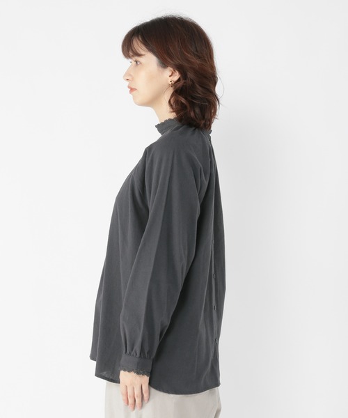 studio CLIP（スタディオクリップ）の「ダブルフロントダンレースブラウス（シャツ/ブラウス・レディース・グレー/オフホワイト/スモーク・MEDIUM/LARGE）」の6枚目の写真