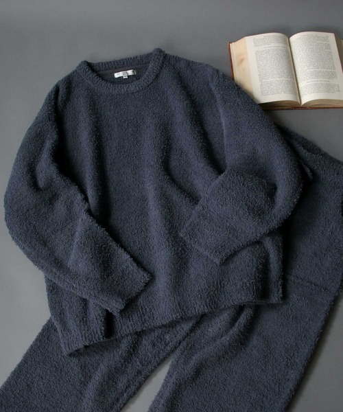 SITRY（シトリー）の「Boucle Crew neck knit /ブークレ クルーネックニット（ルームウェア/パジャマ・メンズ・チャコールグレー/グレイッシュベージュ・M/L）」の17枚目の写真