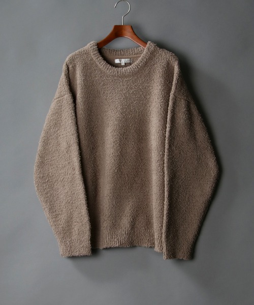 SITRY（シトリー）の「Boucle Crew neck knit /ブークレ クルーネックニット（ルームウェア/パジャマ・メンズ・チャコールグレー/グレイッシュベージュ・M/L）」の8枚目の写真