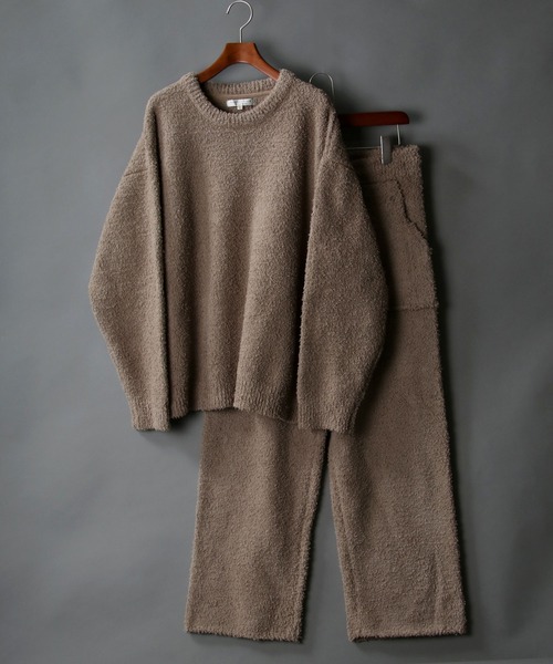 SITRY（シトリー）の「Boucle Crew neck knit /ブークレ クルーネックニット（ルームウェア/パジャマ・メンズ・チャコールグレー/グレイッシュベージュ・M/L）」の20枚目の写真