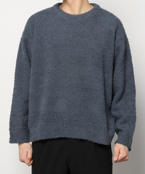 SITRY（シトリー）の「Boucle Crew neck knit /ブークレ クルーネックニット（ルームウェア/パジャマ・メンズ・チャコールグレー/グレイッシュベージュ・M/L）」の6枚目の写真