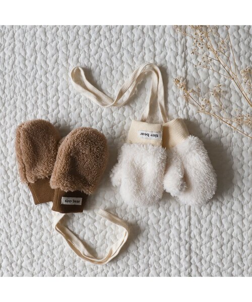 apres les cours（アプレレクール）の「tiny bear ボア手袋（手袋・キッズ・アイボリー/ベージュ・95）」の10枚目の写真