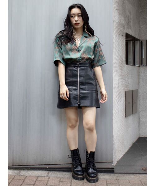 EVRIS（エヴリス）の「フロックボタンショートスリーブシャツ（シャツ/ブラウス・レディース・ブラウン/グリーン・FREE）」の13枚目の写真