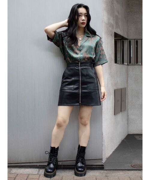 EVRIS（エヴリス）の「フロックボタンショートスリーブシャツ（シャツ/ブラウス・レディース・ブラウン/グリーン・FREE）」の14枚目の写真