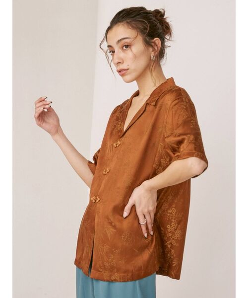 EVRIS（エヴリス）の「フロックボタンショートスリーブシャツ（シャツ/ブラウス・レディース・ブラウン/グリーン・FREE）」の18枚目の写真