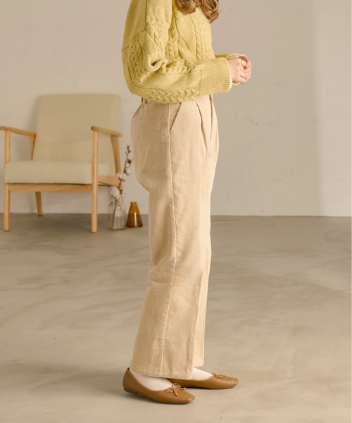 Ambre Neige(アンブルネージュ)の「コーデュロイセミフレアパンツ/【WEB/EC限定商品】(その他パンツ・レディース・ダークブラウン/アイボリー・FREE)」の12枚目の写真