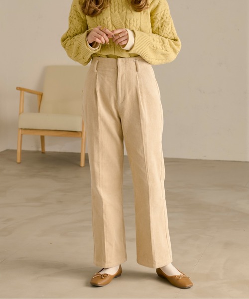 Ambre Neige(アンブルネージュ)の「コーデュロイセミフレアパンツ/【WEB/EC限定商品】(その他パンツ・レディース・ダークブラウン/アイボリー・FREE)」の10枚目の写真