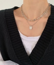 SONYUNARA タグモチーフ2連チェーンネックレス