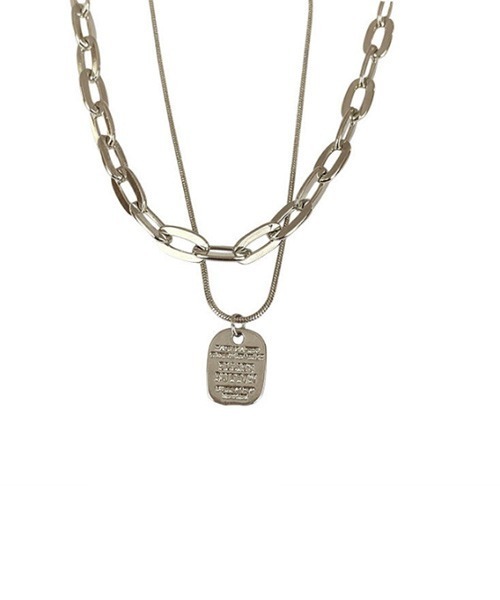 SONA（ソナ）の「SONYUNARA タグモチーフ2連チェーンネックレス（ネックレス・レディース・シルバー・FREE）」の6枚目の写真