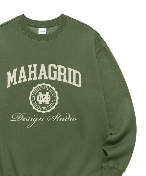 MAHAGRID(マハグリッド)の「【MAHAGRID/マハグリッド】AUTHENTIC SWEATSHIRT / オーセンティック カレッジロゴ スウェットプルオーバー(スウェット・メンズ・ライトグレー/ブラック/ネイビー/グレー/グリーン/クリーム・MEDIUM/LARGE)」の5枚目の写真