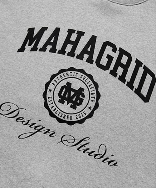 MAHAGRID(マハグリッド)の「【MAHAGRID/マハグリッド】AUTHENTIC SWEATSHIRT / オーセンティック カレッジロゴ スウェットプルオーバー(スウェット・メンズ・ライトグレー/ブラック/ネイビー/グレー/グリーン/クリーム・MEDIUM/LARGE)」の9枚目の写真