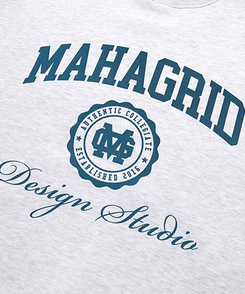 MAHAGRID(マハグリッド)の「【MAHAGRID/マハグリッド】AUTHENTIC SWEATSHIRT / オーセンティック カレッジロゴ スウェットプルオーバー(スウェット・メンズ・ライトグレー/ブラック/ネイビー/グレー/グリーン/クリーム・MEDIUM/LARGE)」の8枚目の写真
