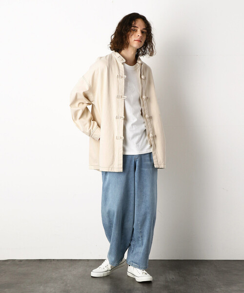 フレンチ　チャイナ　カバーオール　jkt 58 フレンチワークチャイナジャケット [Dead Stock / INDIGO