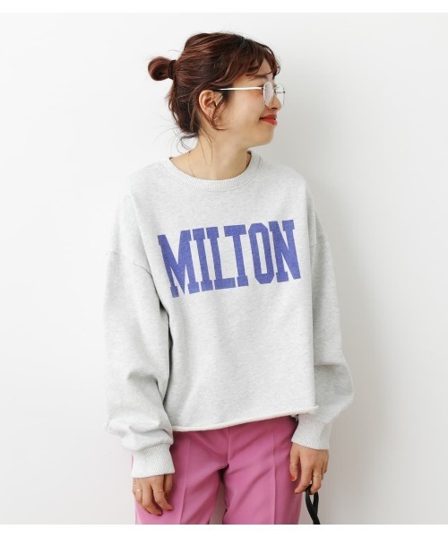 RODEO CROWNS WIDE BOWL（ロデオクラウンズワイドボウル）の「GOOD OLD College Short スウェット（スウェット・レディース・グレー×ホワイト/ブラック/ライトブルー・FREE）」の3枚目の写真