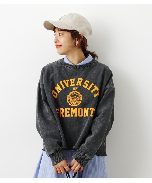 RODEO CROWNS WIDE BOWL（ロデオクラウンズワイドボウル）の「GOOD OLD College Short スウェット（スウェット・レディース・グレー×ホワイト/ブラック/ライトブルー・FREE）」の2枚目の写真