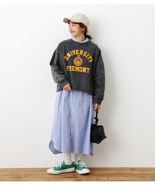 RODEO CROWNS WIDE BOWL（ロデオクラウンズワイドボウル）の「GOOD OLD College Short スウェット（スウェット・レディース・グレー×ホワイト/ブラック/ライトブルー・FREE）」の15枚目の写真