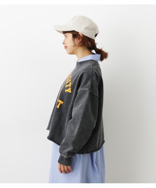 RODEO CROWNS WIDE BOWL（ロデオクラウンズワイドボウル）の「GOOD OLD College Short スウェット（スウェット・レディース・グレー×ホワイト/ブラック/ライトブルー・FREE）」の4枚目の写真