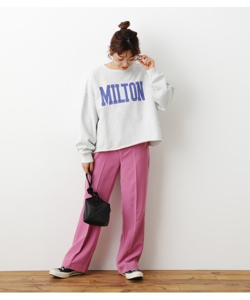 RODEO CROWNS WIDE BOWL（ロデオクラウンズワイドボウル）の「GOOD OLD College Short スウェット（スウェット・レディース・グレー×ホワイト/ブラック/ライトブルー・FREE）」の17枚目の写真