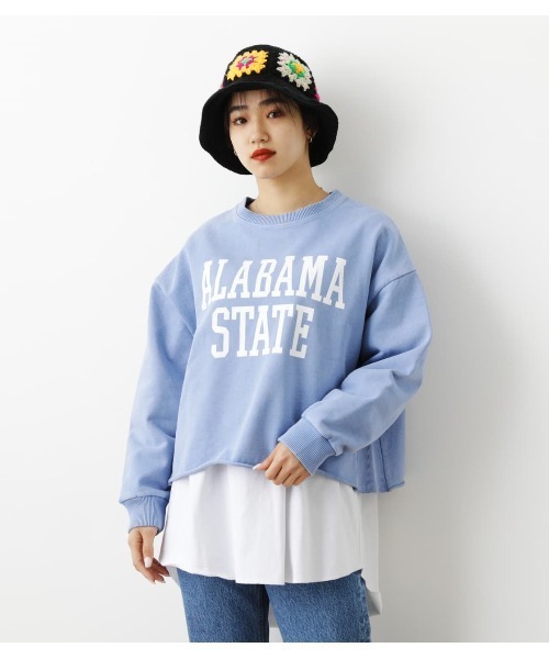 RODEO CROWNS WIDE BOWL（ロデオクラウンズワイドボウル）の「GOOD OLD College Short スウェット（スウェット・レディース・グレー×ホワイト/ブラック/ライトブルー・FREE）」の19枚目の写真