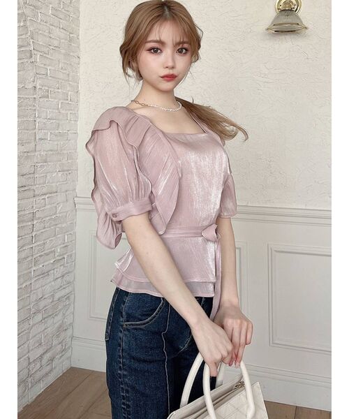 RESEXXY（リゼクシー）の「ラッフルシャイニーブラウス（シャツ/ブラウス・レディース・ブラック/ホワイト/ピンク・FREE）」の16枚目の写真