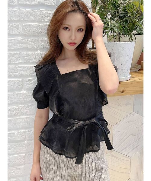 RESEXXY（リゼクシー）の「ラッフルシャイニーブラウス（シャツ/ブラウス・レディース・ブラック/ホワイト/ピンク・FREE）」の18枚目の写真