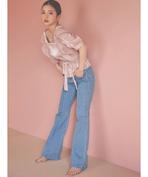 RESEXXY（リゼクシー）の「ラッフルシャイニーブラウス（シャツ/ブラウス・レディース・ブラック/ホワイト/ピンク・FREE）」の8枚目の写真