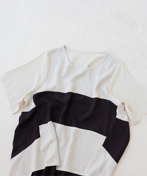 alice auaa ボーダートップス カットソー イリストップ 7分袖Aラインボーダーカットソー/ALL ITEM/Shop