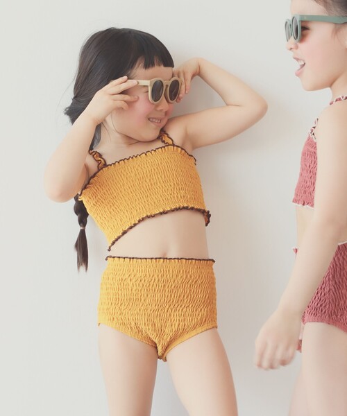 B:MING by BEAMS(ビーミングバイビームス)の「B:MING by BEAMS / シャーリング スイム タンキニ(100~140cm)(水着・キッズ・ピンク系その他/マスタード・130/120/140/110/100)」の5枚目の写真