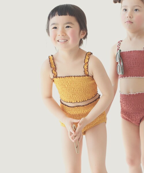B:MING by BEAMS(ビーミングバイビームス)の「B:MING by BEAMS / シャーリング スイム タンキニ(100~140cm)(水着・キッズ・ピンク系その他/マスタード・130/120/140/110/100)」の4枚目の写真