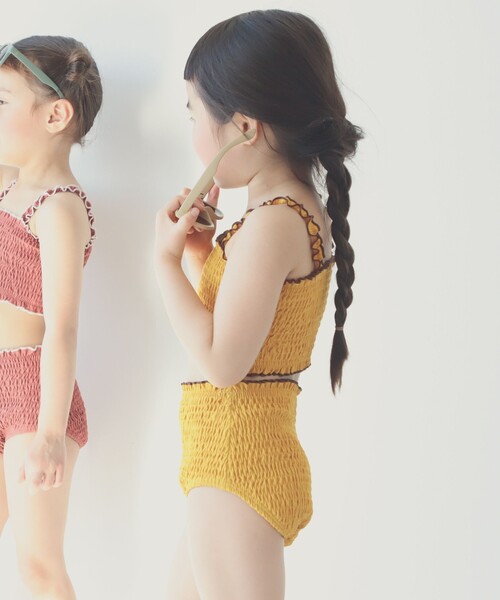 B:MING by BEAMS(ビーミングバイビームス)の「B:MING by BEAMS / シャーリング スイム タンキニ(100~140cm)(水着・キッズ・ピンク系その他/マスタード・130/120/140/110/100)」の6枚目の写真