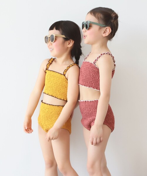 B:MING by BEAMS(ビーミングバイビームス)の「B:MING by BEAMS / シャーリング スイム タンキニ(100~140cm)(水着・キッズ・ピンク系その他/マスタード・130/120/140/110/100)」の7枚目の写真
