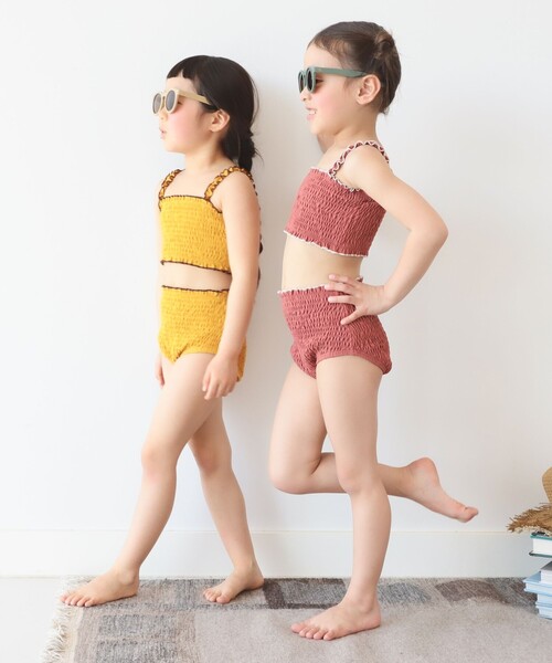 B:MING by BEAMS(ビーミングバイビームス)の「B:MING by BEAMS / シャーリング スイム タンキニ(100~140cm)(水着・キッズ・ピンク系その他/マスタード・130/120/140/110/100)」の8枚目の写真