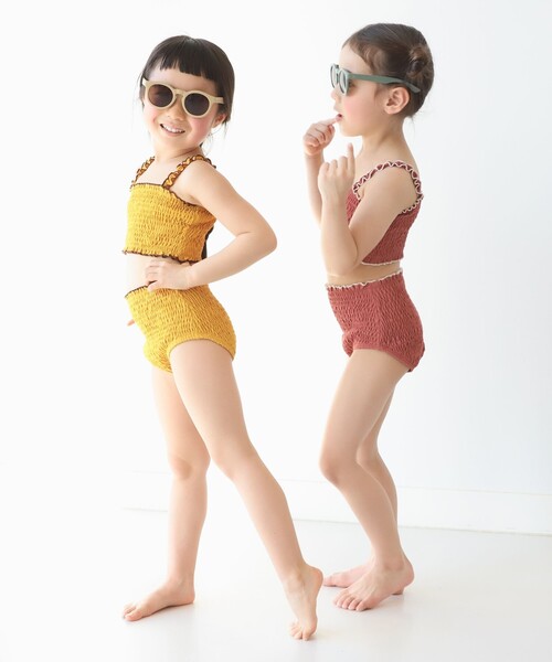 B:MING by BEAMS(ビーミングバイビームス)の「B:MING by BEAMS / シャーリング スイム タンキニ(100~140cm)(水着・キッズ・ピンク系その他/マスタード・130/120/140/110/100)」の10枚目の写真