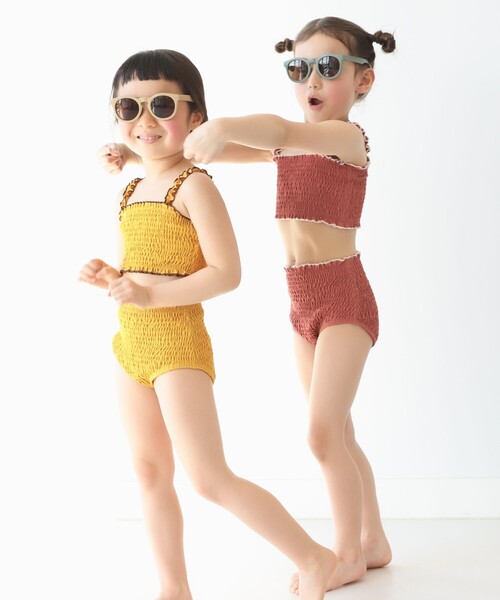 B:MING by BEAMS(ビーミングバイビームス)の「B:MING by BEAMS / シャーリング スイム タンキニ(100~140cm)(水着・キッズ・ピンク系その他/マスタード・130/120/140/110/100)」の12枚目の写真