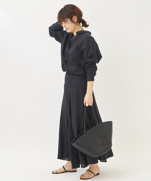 新品未使用タグ付◇plage スリットリネンスカート36 ブラック セール】Slit Linen スカート◇（スカート）｜Plage（プラージュ