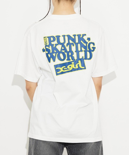 エックスガール　Tシャツ　プリントTシャツ　綿　大きいサイズ　ホワイト　XL X-girl - FACE S/S TEE / ホワイト | Tempt