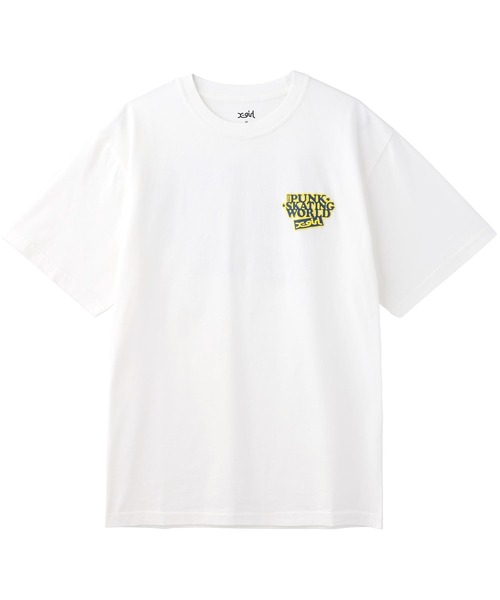 X-girl（エックスガール）の「FOAM PRINT LOGO S/S TEE/発泡プリントロゴ　Tシャツ（Tシャツ/カットソー・レディース・ライトパープル/ブラック/ホワイト・M/L/S/XL）」の10枚目の写真