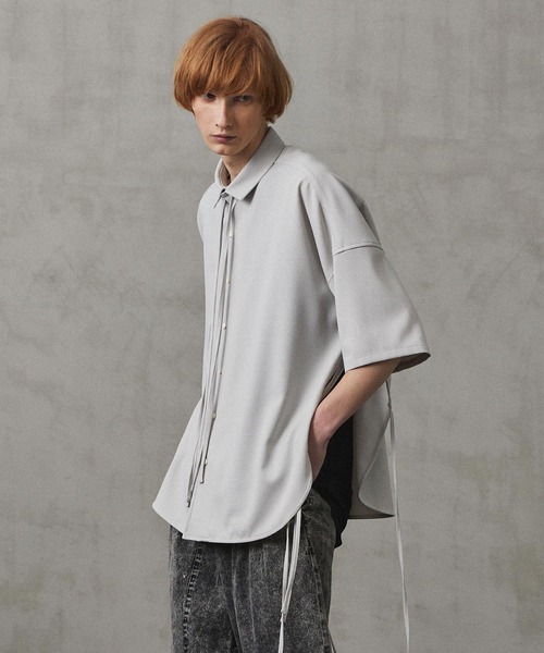 SHAREEF(シャリーフ)の「SIDE SLIT S/S SHIRTS(シャツ/ブラウス・メンズ・ブラック/グリーン/ホワイト系その他・1/2/3)」の7枚目の写真