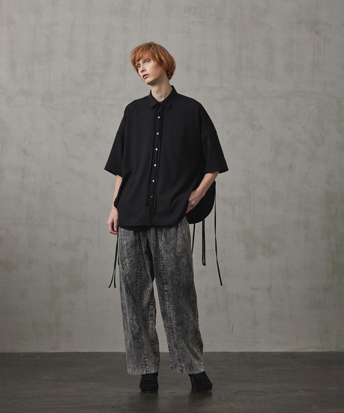 SHAREEF(シャリーフ)の「SIDE SLIT S/S SHIRTS(シャツ/ブラウス・メンズ・ブラック/グリーン/ホワイト系その他・1/2/3)」の6枚目の写真