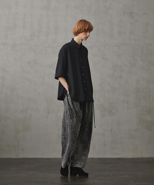 SHAREEF(シャリーフ)の「SIDE SLIT S/S SHIRTS(シャツ/ブラウス・メンズ・ブラック/グリーン/ホワイト系その他・1/2/3)」の5枚目の写真